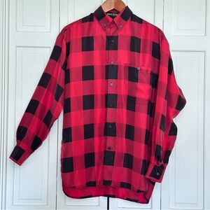 Silk Club red and black buffalo check shirt size small Korea
